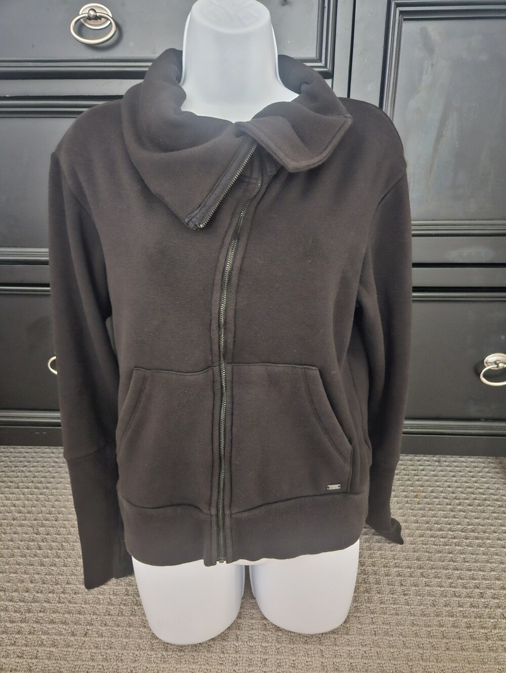 UGG Australia Pauline Asymmetrical Full Zip Cowl Neck Jacket Sweatshirt S